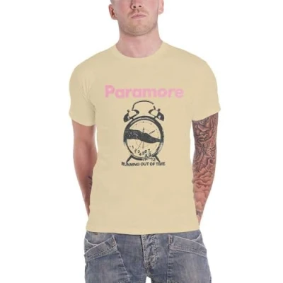 Image of Paramore T Shirt Running Out of Time Circle Official Unisex Sand M