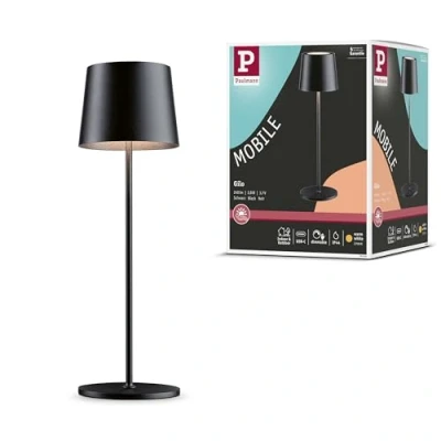 Image of Paulmann LED table lamp Gilo, black, plastic, IP44