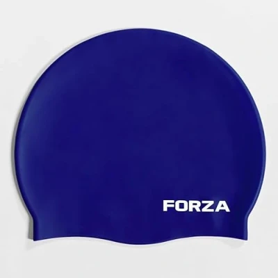 Image of FORZA Kids’ Swimming Caps Premium Silicone Swim Hats for Children Aged 3 13 Comfortable, Durable, &amp; Splash Proof Available In 5 Multiple Pack Sizes (1, Navy, M)