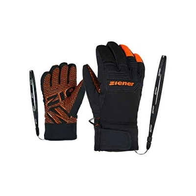 Image of Ziener Primaloft LANUS AS Children&#039;s Ski Gloves/Winter Sports Waterproof Breathable Trendy Bright Orange 4