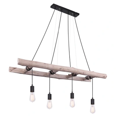 Image of Globo Irmgard hanging light made of wood