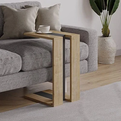 Image of HOCUS PICUS C Table for Living Room Options 57x40x30cm Coffee Side End by Hocuspicus (Oak Anthracite)