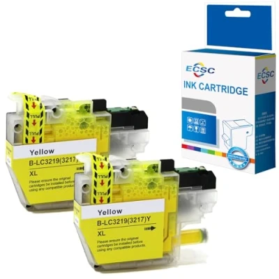 Image of ECSC Compatible Ink Cartridge Replacement for Brother MFC J5330DW J5335DW J5730DW J5930DW J6530DW J6930DW J6935DW LC3219XL (Yellow, 2 Pack)