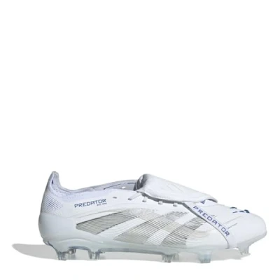 Image of adidas Performance Predator Elite Foldover Tongue firm Ground Football boots ground, Men&#039;s, Size: 8.5, Cloud white/silver metallic/bright royal