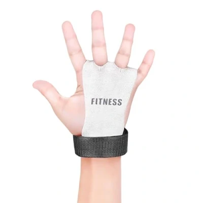 Image of ULTRA FITNESS Kids Children Sizes gymnastic leather palm hand grips protectors junior (White and Black, Medium)