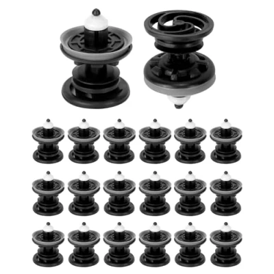 Image of QWORK® 20 Pieces Auto Door Panel Fasteners Mounting Clips with Sealing Rubber Ring Trim Fastening Clips, Compatible T5, Golf 5 6 7, A4 A5 A6