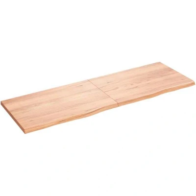 Image of vidaXL Table Top Light Brown 180x60x(2 4) cm Treated Solid Wood Oak