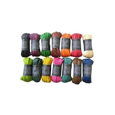 Image of Clairefontaine 196098C Assorted color raffia balls Set of several yarns Length 1m50 per yarn 50g Creative leisure Gift packaging Box 15
