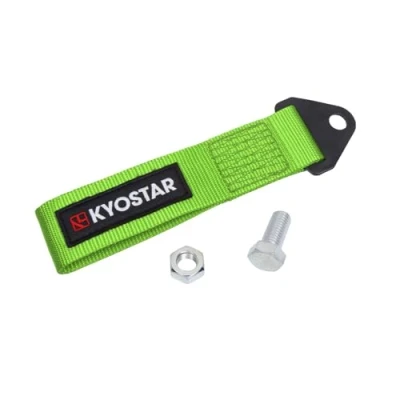 Image of Kyostar Universal Racing Tow Strap for Front or Rear Bumper Towing Hooks, High Strength Straps, Upgrade Version (Green)
