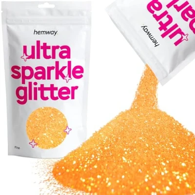 Image of Glitter Fluorescent Orange Ultra Sparkle Sequins Nail Face Festival Christmas Halloween Makeup Fine 100g / 3.5oz