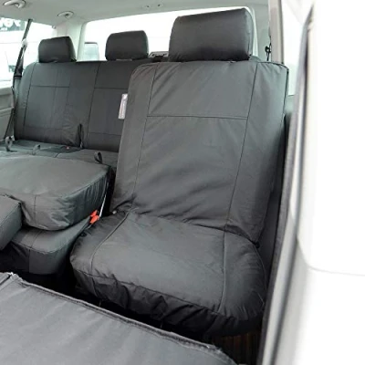 Image of UK Custom Covers SC212B Tailored Heavy Duty Waterproof 2nd Row Single Seat Cover Black To Fit VW Transporter T5/T5.1 Kombi 2003 2015