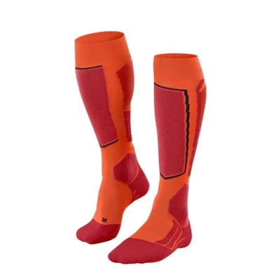 Image of FALKE Men&#039;s SK2 Intermediate Wool M KH Breathable Warm Thick 1 Pair Skiing Socks, Orange (Flash 8034), 5.5 7.5