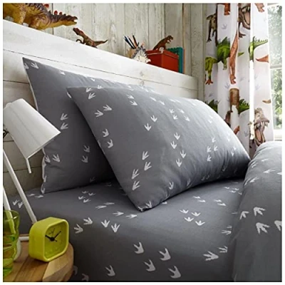 Image of GC GAVENO CAVAILIA Luxury Dinosaur Bed Sheet With Pillowcase, Polycotton Animal Bedding Set, Single, Dino Rotary