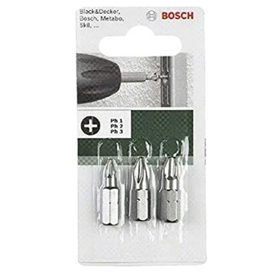 Image of Bosch 2609255967 25mm Screwdriver Bit Set in Standard Quality (3 Pieces)