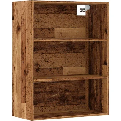 Image of vidaXL hanging wall cabinet engineered wood, old wood finish 69.5x32.5x90 cm ample storage, living/office/bedroom decor