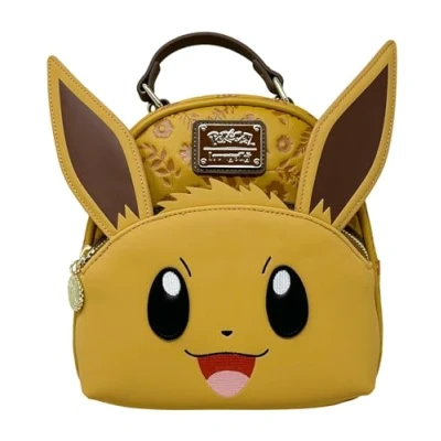 Image of Loungefly Pokemon Eevee Cosplay Womens Convertible Double Strap Shoulder Bag Purse, Brown, M