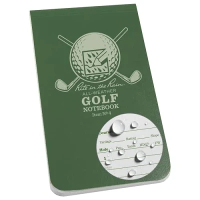 Image of Rite in the Rain All Weather Golf Notebook, 3.5&quot; x 6&quot;, Green Field Flex, Club Yardage Book &amp; Hole Notes (No. 4)