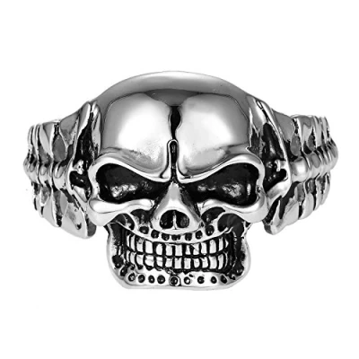 Image of DonDon Men&#039;s Stainless Steel Bracelet Skull Design