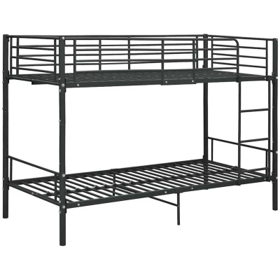 Image of vidaXL Bunk Bed without Mattress Black Metal 90x200cm