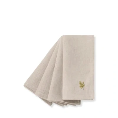 Image of Woodland Friends Embroidered Linen Napkins (Set of 4)
