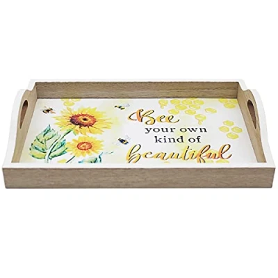 Image of Bee Happy Wooden Tray