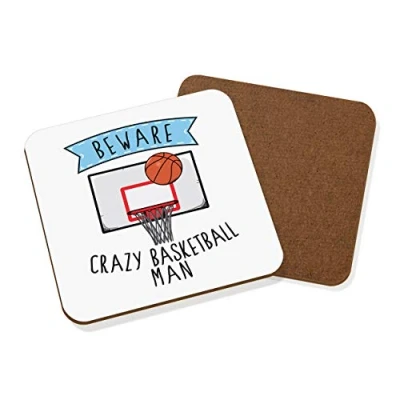 Image of Beware Crazy Basketball Man Coaster Drinks Mat