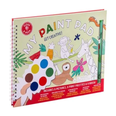 Image of Floss &amp; Rock Kids Paint Pad, Creative Boys Girls Arts Crafts Kit Set, Pallete and Brush, Children 3+ years