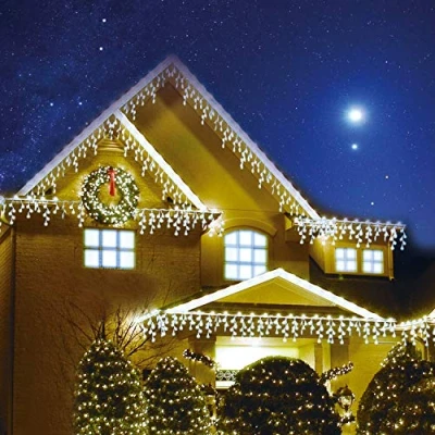 Image of Sentik® 240 LED Snowing Icicle Lights Ultra Bright Party Wedding Christmas Xmas Indoor and Outdoor Lights, White