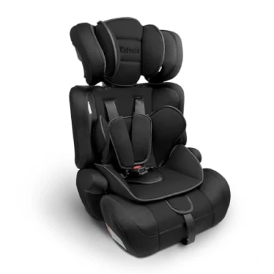 Image of Kidoola Adjustable Car Seat for Toddlers &amp; Children i Size Safety Certified Booster Seat, Padded Comfortable with 3 Age Functions&amp; Straps, 100 125cm,Up to 12 Years ECE R129(Black)