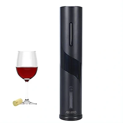 Image of AIKARO Electric Wine Bottle Opener Automatic Electronic Corkscrew, Battery Operated