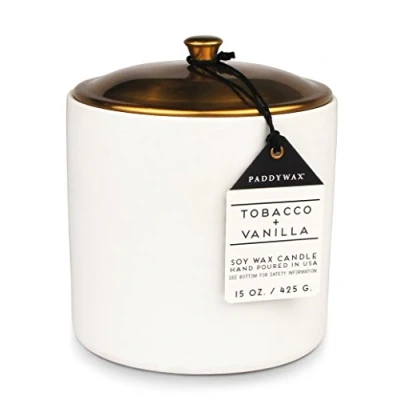 Image of Paddywax Candles HY1502Z Hygge Collection Scented Candle, 15 Ounce, Tobacco + Vanilla