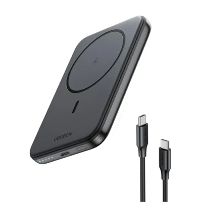 Image of UGREEN Nexode Magnetic Wireless Power Bank Fast Charging, 5000mAh MagSafe Compatible Portable Charger PD 3.0 USB C Battery Pack with iPhone 16/15/14/13/12 Plus/Pro/Pro Max/Mini, Black