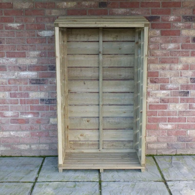 Image of Shire Storage PT = Pressure Treated Tall Wall Log Store Sawn 880W X 440D 1570H