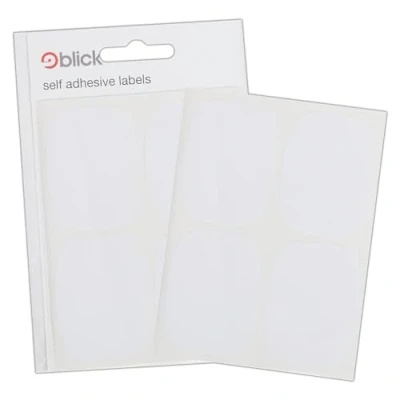 Image of Blick Labels, White, Self Adhesive Stickers, Rectangular, 39mm x 52mm, 28 for Home, Office, Family, School, Letters, Address