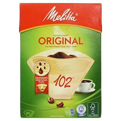 Image of Melitta Filter Bags 102 3 Aromazones Natural Brown (Pack of 80)