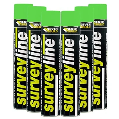 Image of 6X Everbuild Survey Spray Line Marker Paint Green 700ml