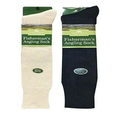 Image of 3 Pairs Men Fisherman s Angling Wool Socks/Winter Motorbike Knee Shoe Size 6 11 (Cream (6 11))