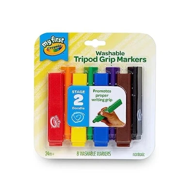 Image of Crayola My First, Tripod Washable Markers for Toddlers, 8ct
