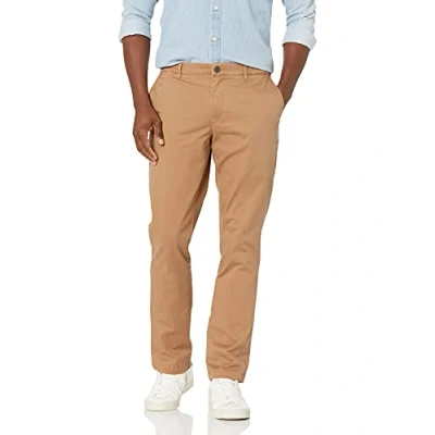 Image of Amazon Essentials Men&#039;s Athletic Fit Washed Comfort Stretch Chino Trouser (Previously Goodthreads), Khaki Brown, 34W / 33L