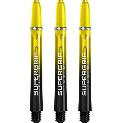 Image of Harrows Supergrip Fusion Stems with Machined Rings Medium 1 set (3) (Black &amp; Yellow)