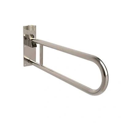 Image of Croydex Stainless Steel Foldaway Hand Rail, White, 300 x 100 850 mm