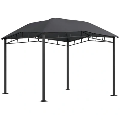 Image of Outsunny 3x3(m) Outdoor Gazebo Garden Pavilion Sunshade Canopy Tent with Steel Frame, Grey