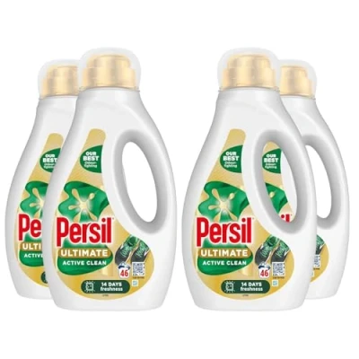 Image of Persil Ultimate Liquid Detergent Outstanding Stain Removal Effective in Quick and Cold Washes with 14 Days of Lasting Freshness 46 Washes, 1.242 Litre (Buy 4, Active Clean)