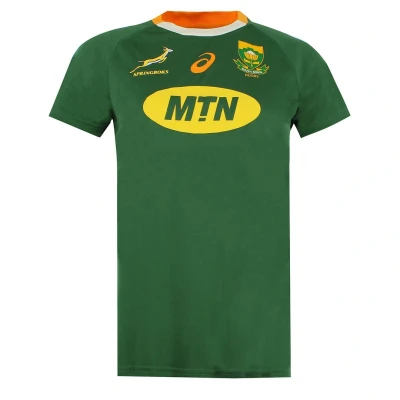 Image of Asics Springboks South Africa Rugby Womens T Shirt Green Size Small