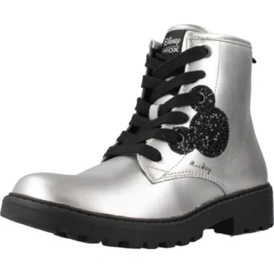 Image of Geox Women&#039;s J Casey Girl Ankle Boot, Dk Silver, 4 UK