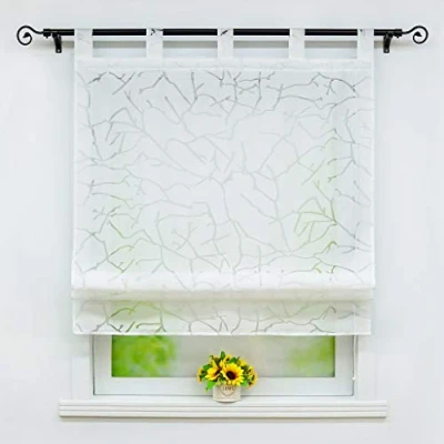 Image of Joyswahl Jessica Roman Blind Burn Out Curtains with Loops, tree, BxH 140x140cm