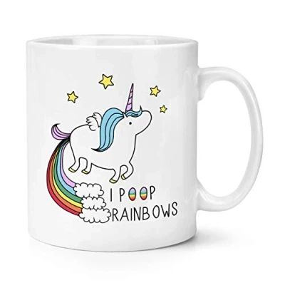 Image of Unicorn I Poop Rainbows 10oz Mug Cup Funny Novelty Magical Fantasy
