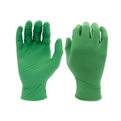Image of SHOWA 6110PF Disposable Biodegradable Nitrile Powder Free Work Glove, 240mm long, .1mm thick, Green, XL