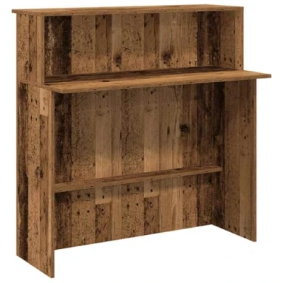 Image of vidaXL Reception Bench Antique Wood 100 x 50 103.5 cm Plywood