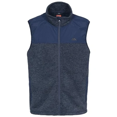 Image of Mens Fleece Bodywarmer Gilet Jacket with 2 Pockets Leafminer Navy Melange XL
